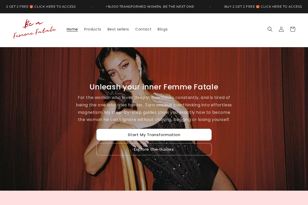 Femme Fatale homepage screenshot