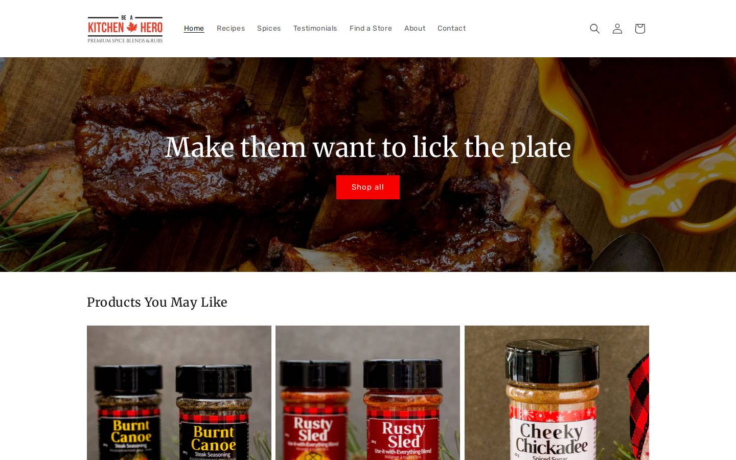 beakitchenhero.com homepage screenshot