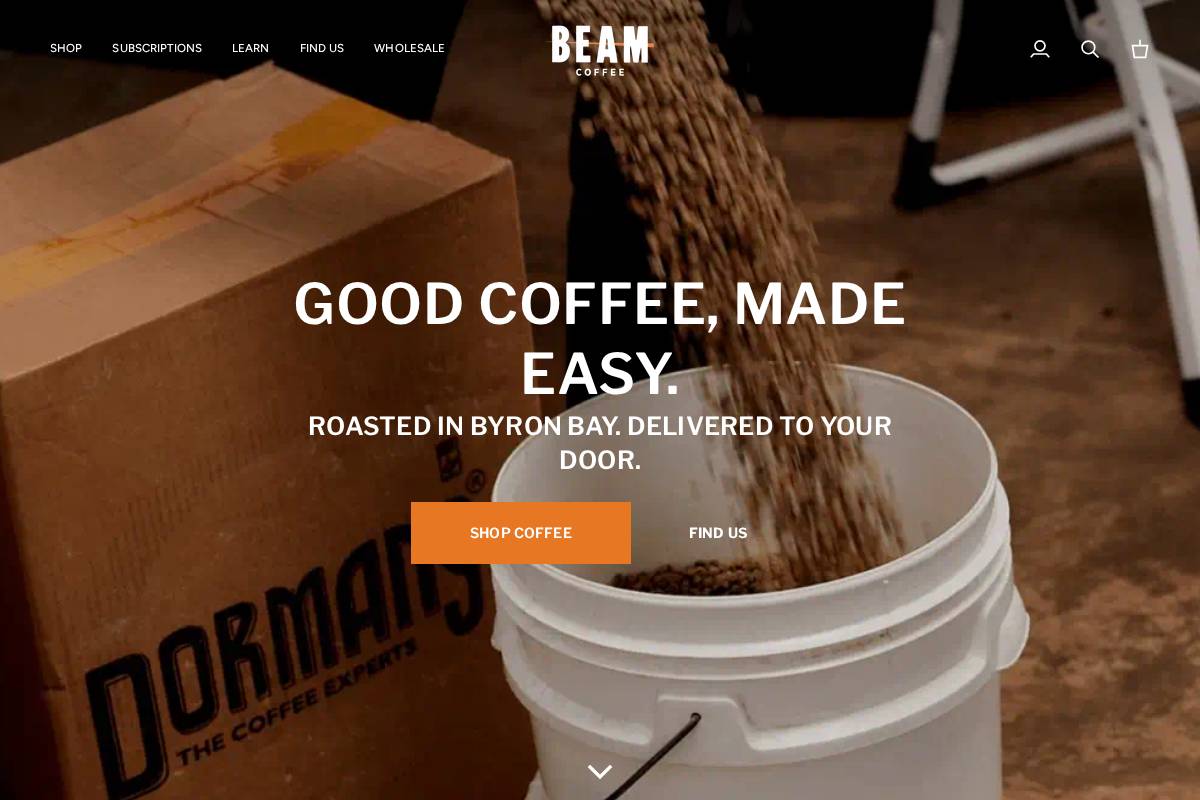 beamcoffee.net homepage screenshot