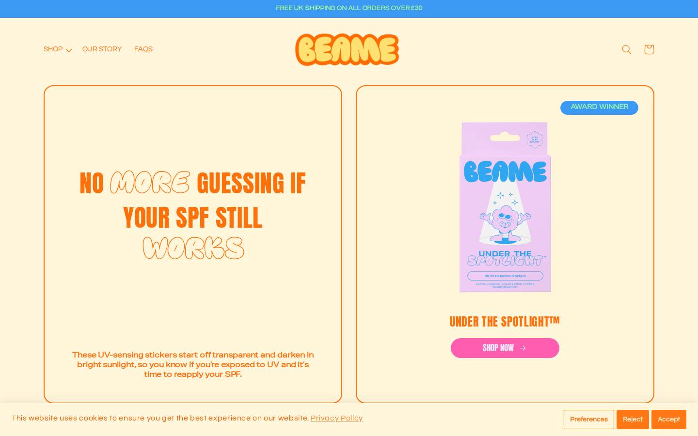 BEAME SPF homepage screenshot