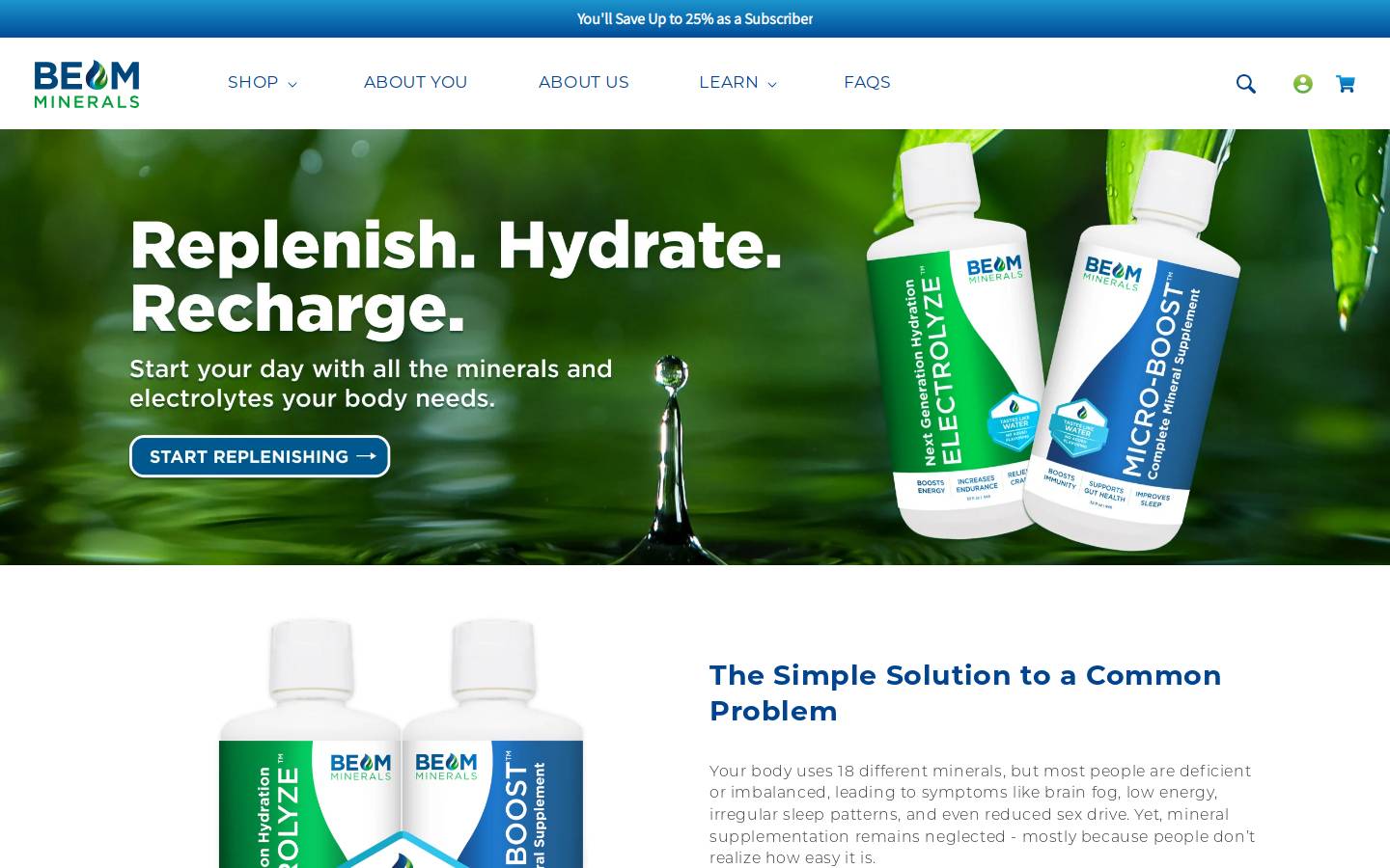 BEAM Minerals homepage screenshot