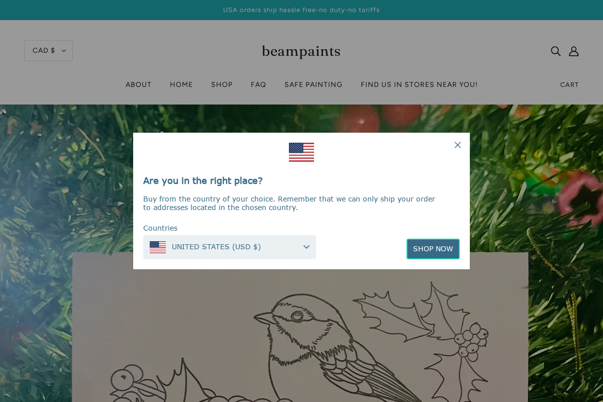 Beampaints homepage screenshot