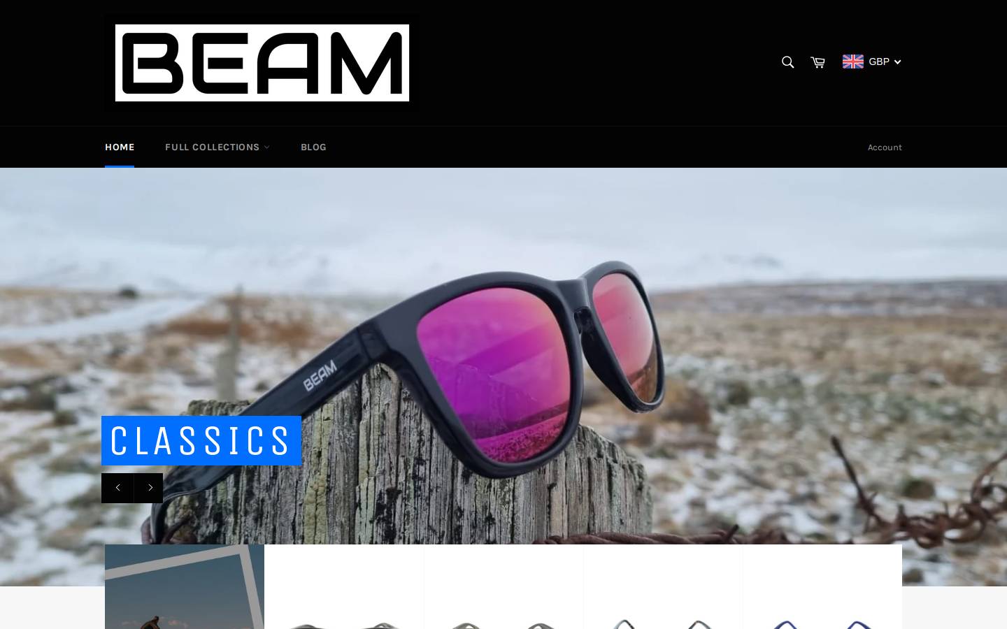 beamshades.com homepage screenshot