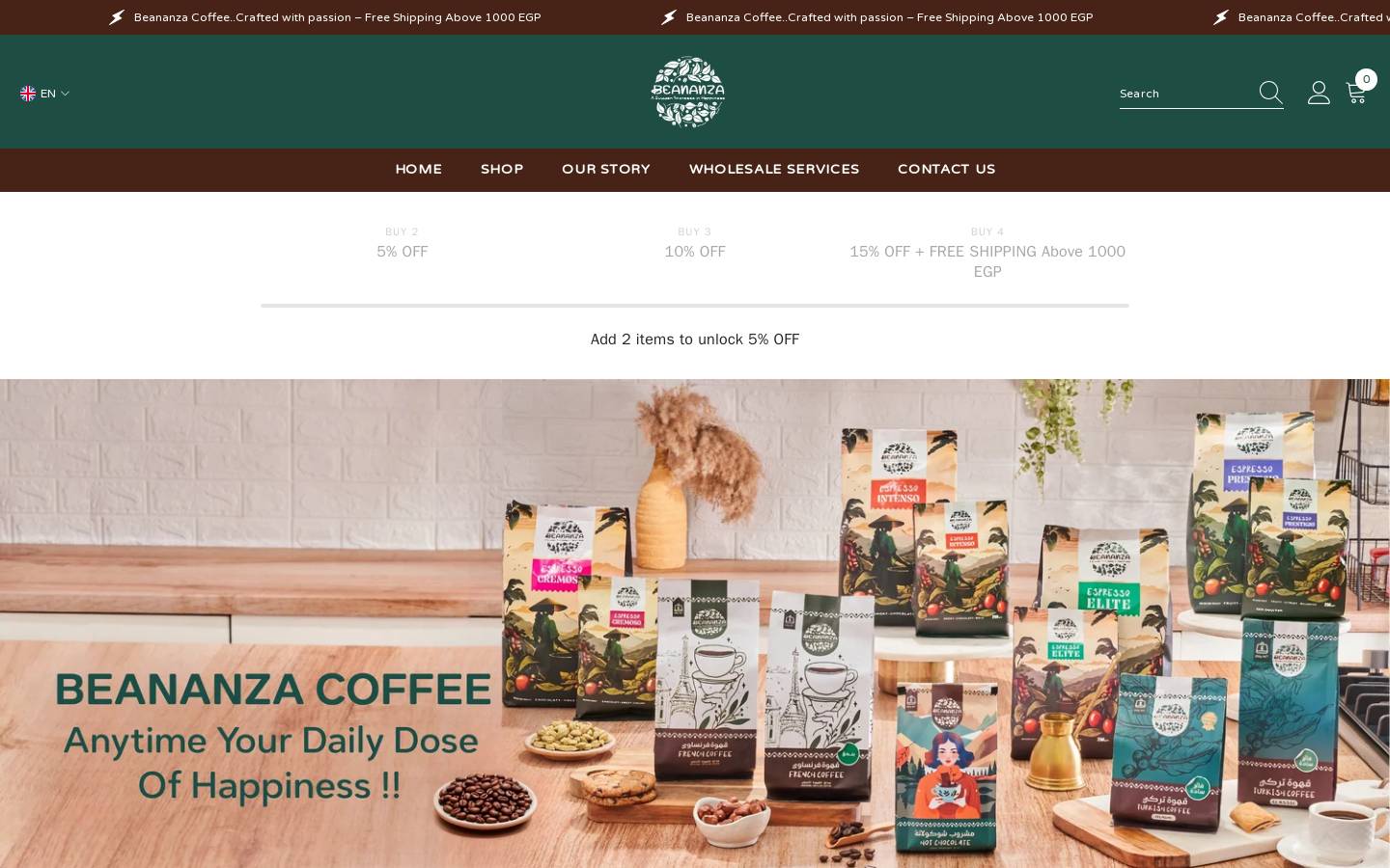 beananza.coffee homepage screenshot