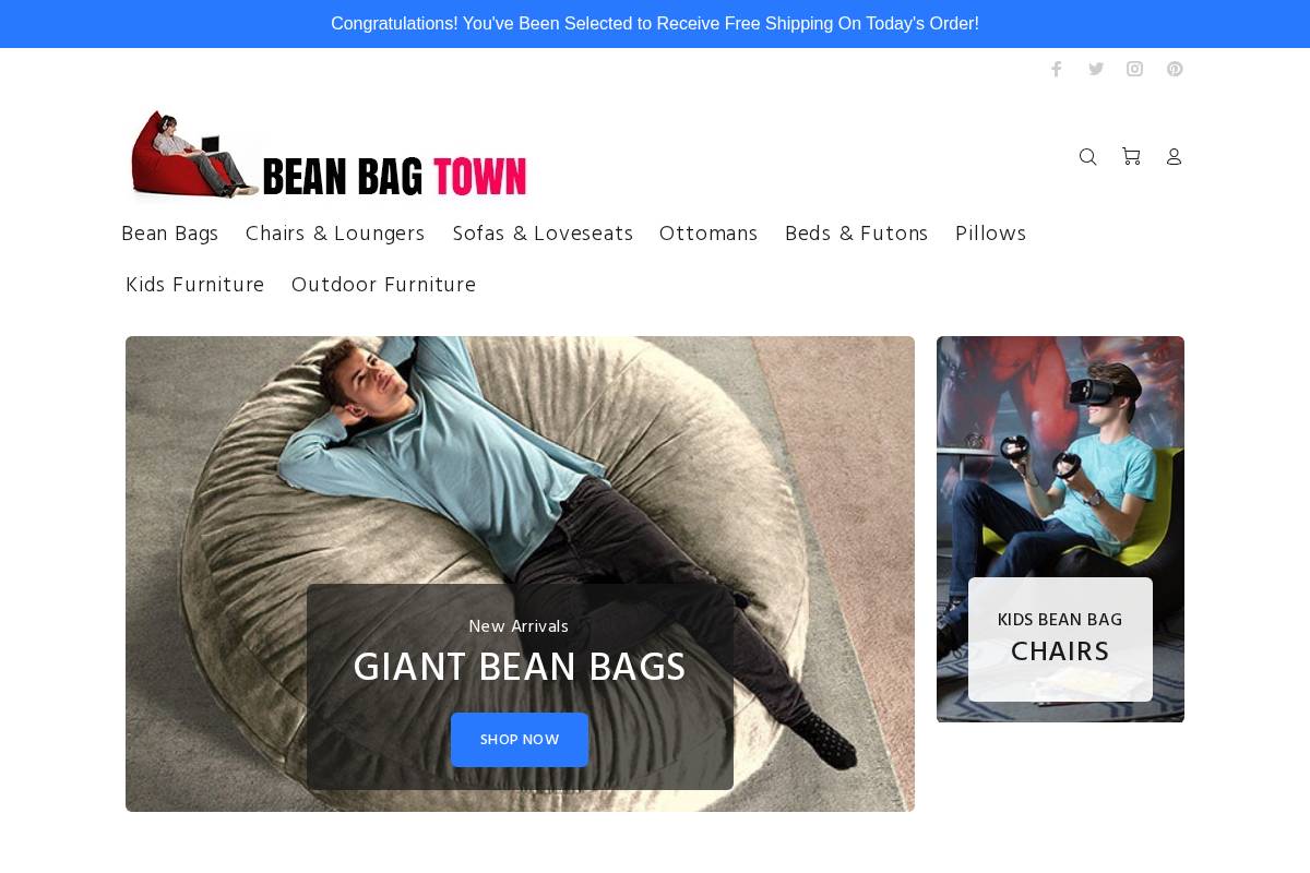 beanbagtown.com homepage screenshot