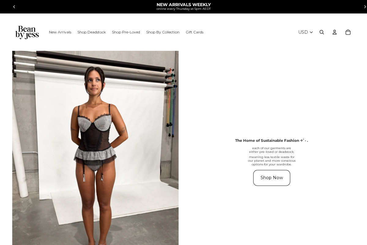 BEAN BY JESS homepage screenshot