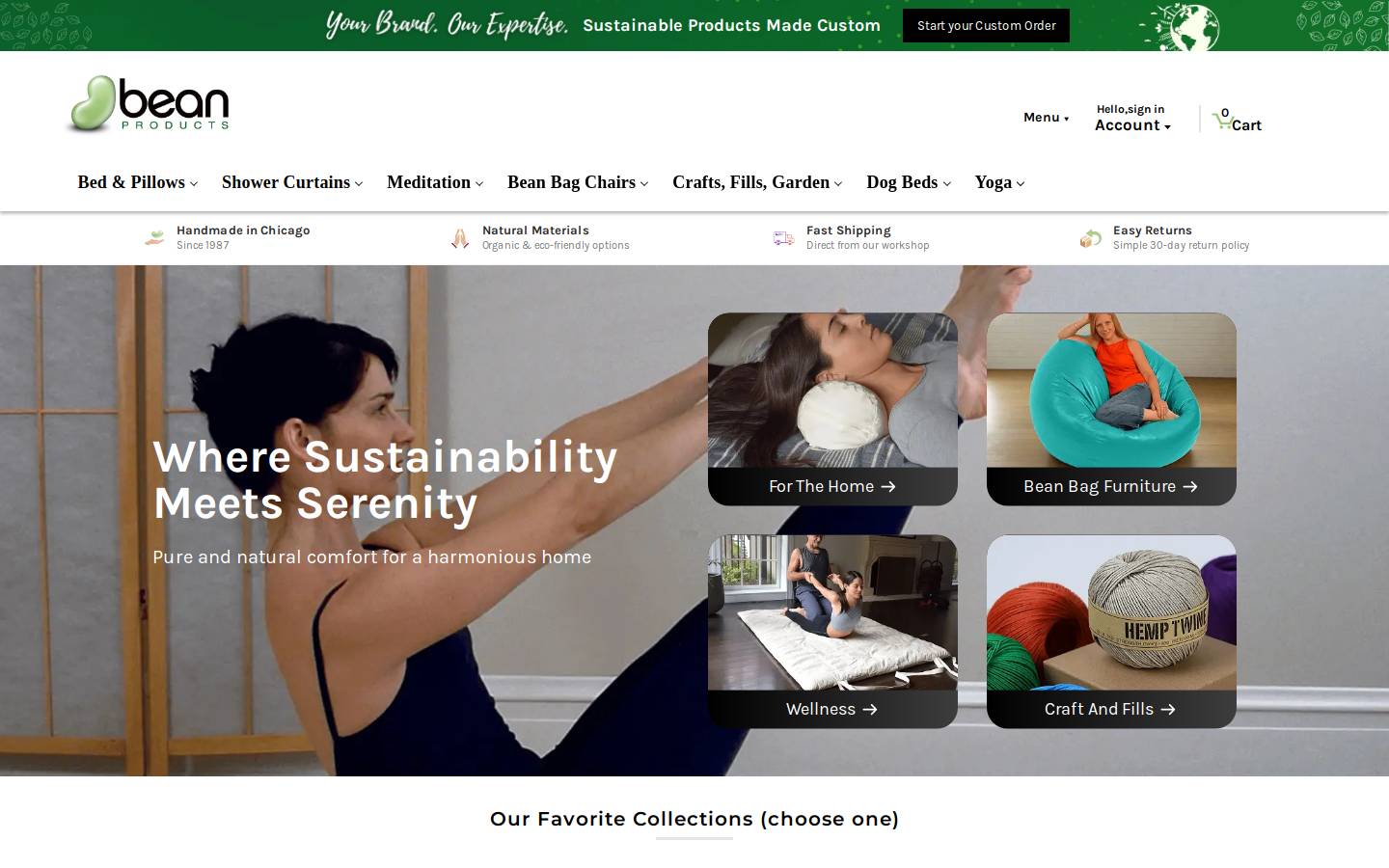 beanproducts.com homepage screenshot