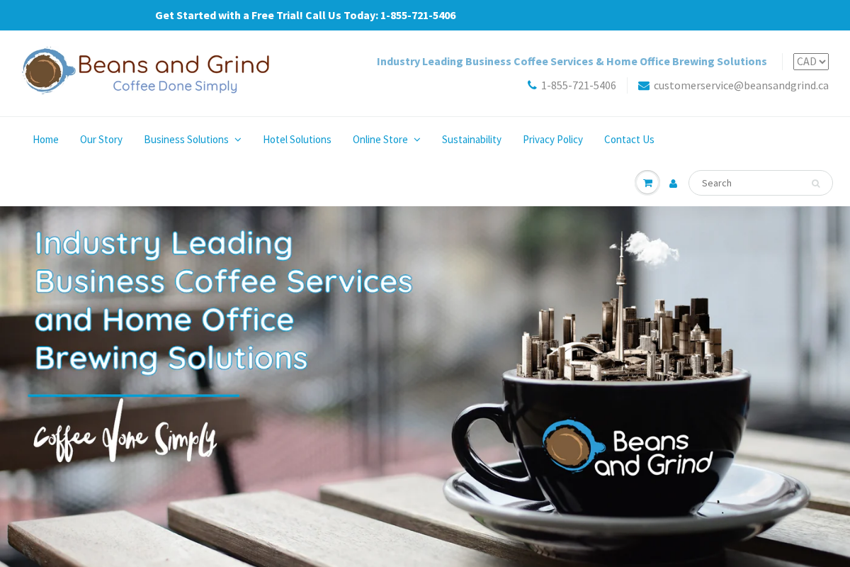 beansandgrind.ca homepage screenshot