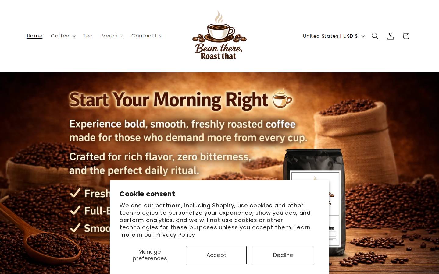 beanthereroastthat.shop homepage screenshot