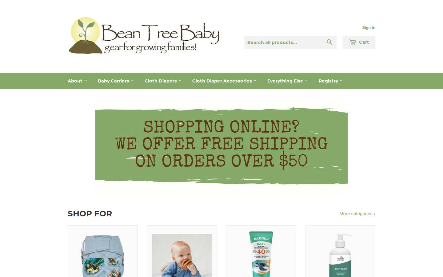 beantreebaby.com homepage screenshot