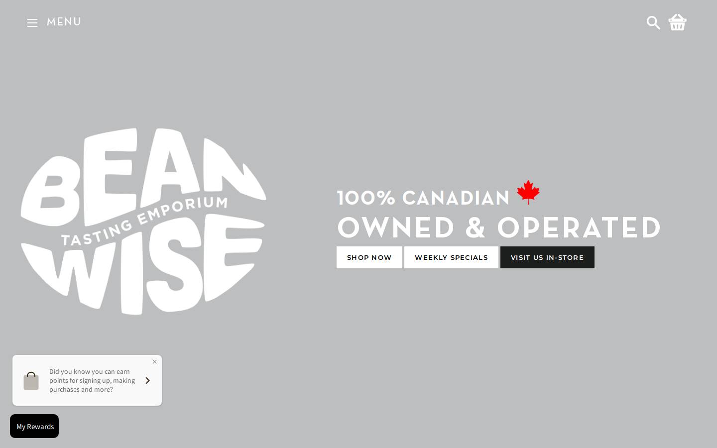 beanwise.ca homepage screenshot