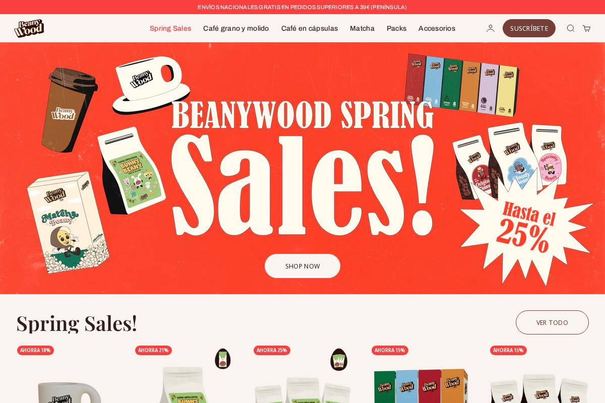Beanywoodcafe homepage screenshot
