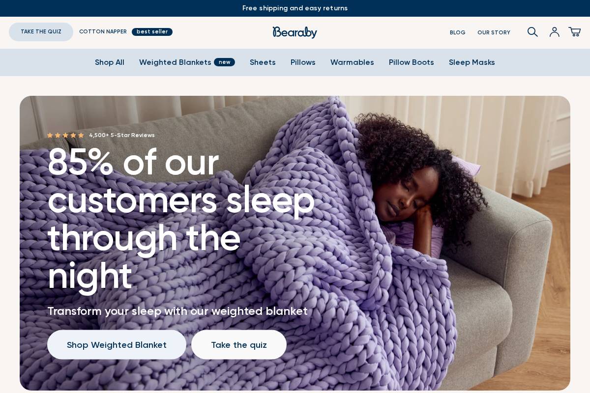 Bearaby homepage screenshot