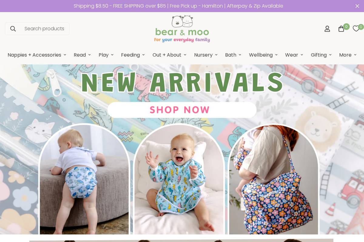 bearandmoo.co.nz homepage screenshot