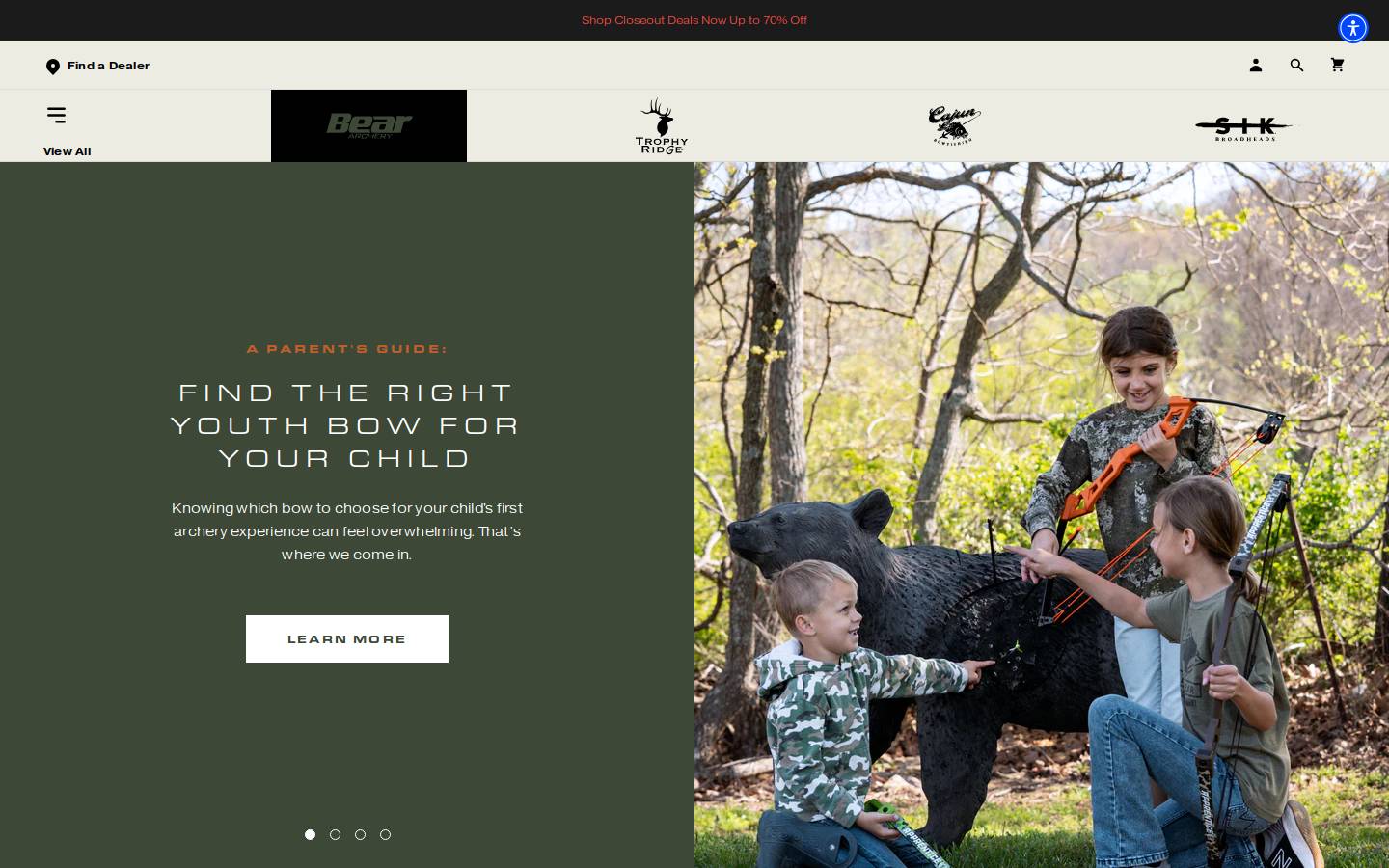 Beararchery homepage screenshot