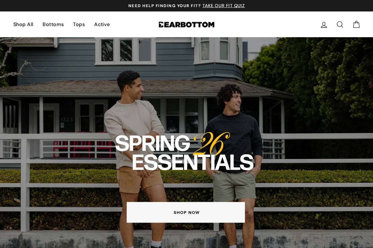 Bearbottom Clothing homepage screenshot