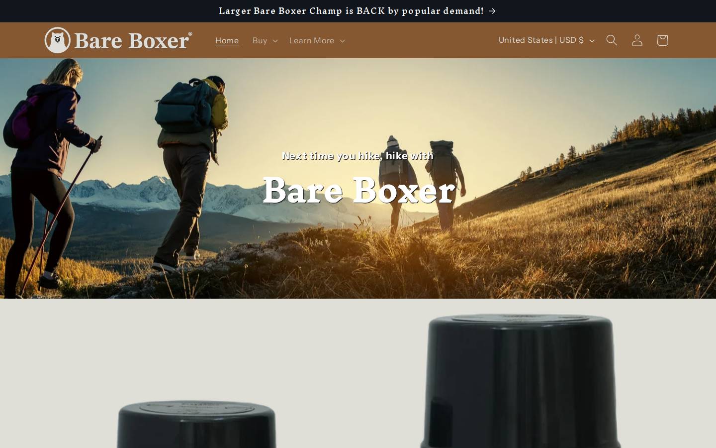 bearcanister.com homepage screenshot