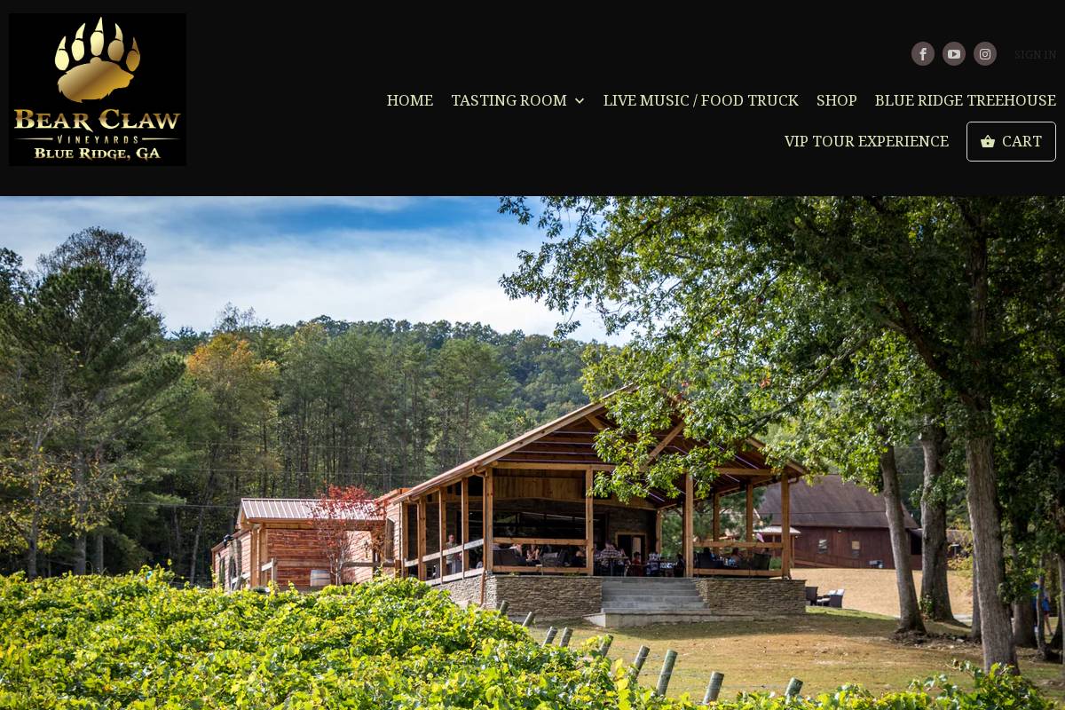 bearclawvineyards.com homepage screenshot
