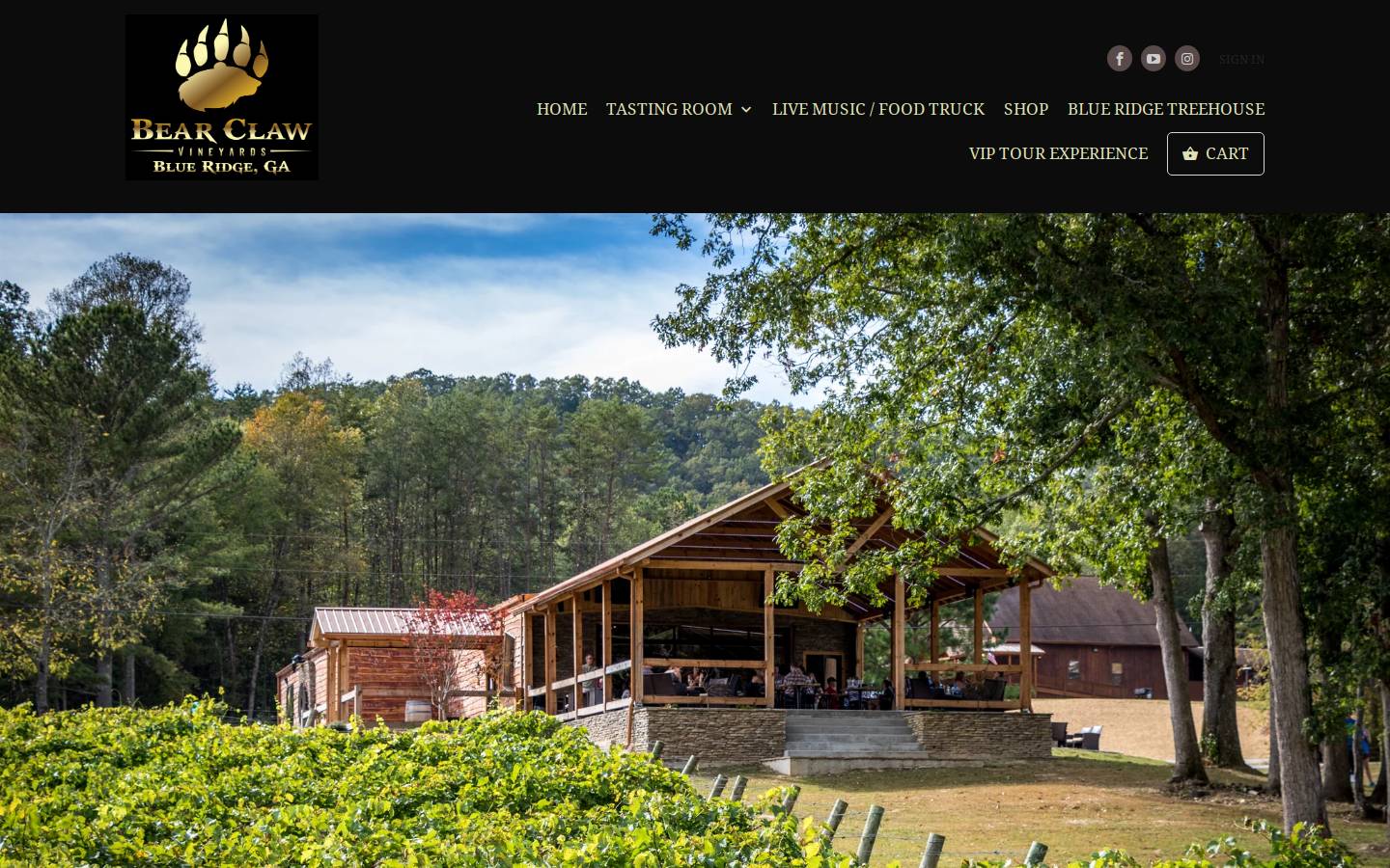 bearclawwinery.com homepage screenshot