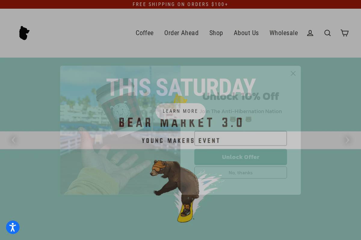 bearcoastcoffee.com homepage screenshot