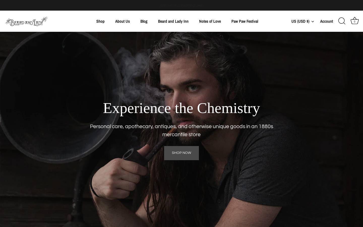 beardandlady.com homepage screenshot