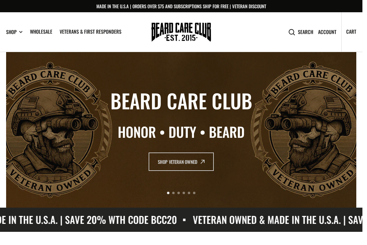 beardcareclub.com homepage screenshot