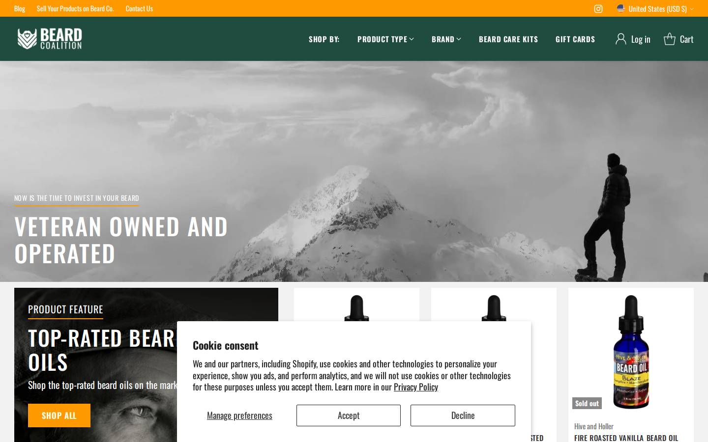 beardcoalition.com homepage screenshot