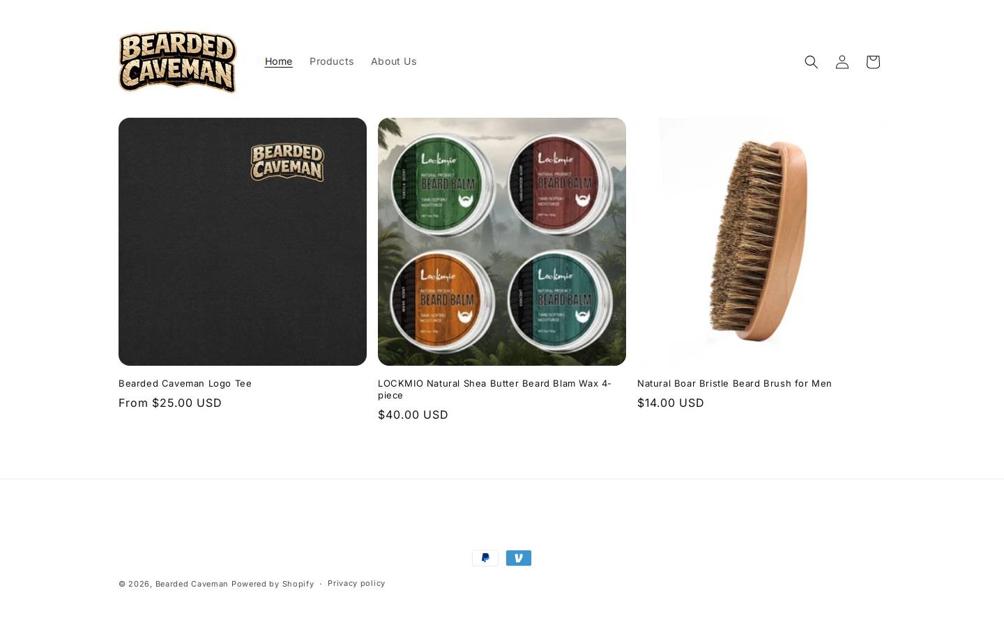 beardedcaveman.com homepage screenshot