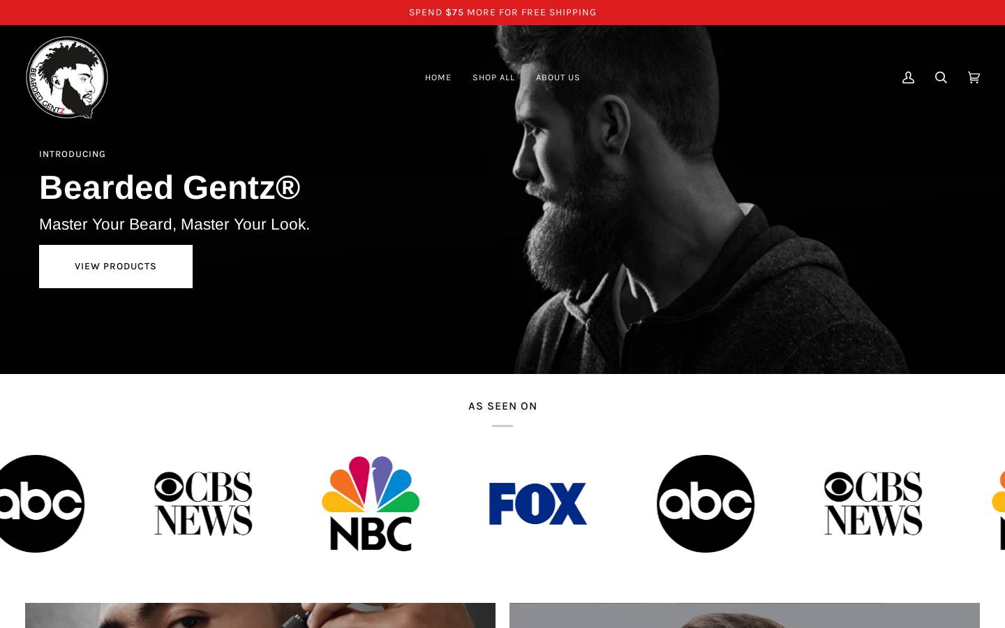 beardedgentzgrooming.com homepage screenshot