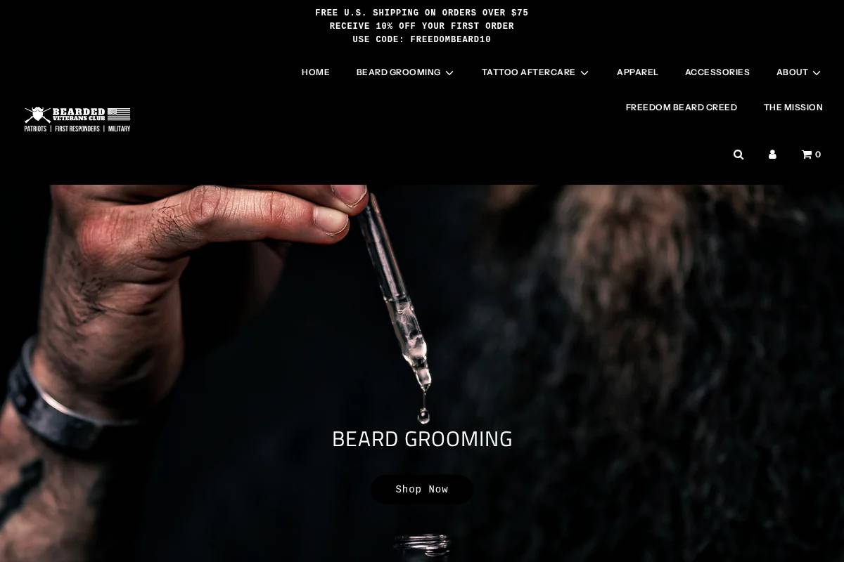 beardedveteransclub.com homepage screenshot
