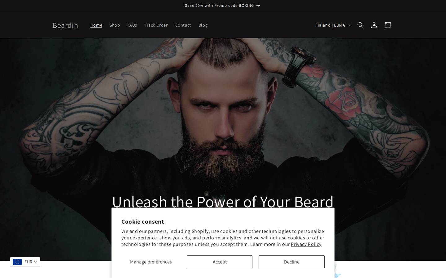 beardin.com homepage screenshot