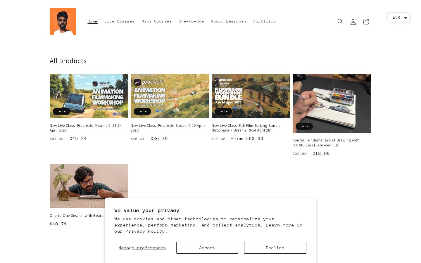 beardman.co.in homepage screenshot