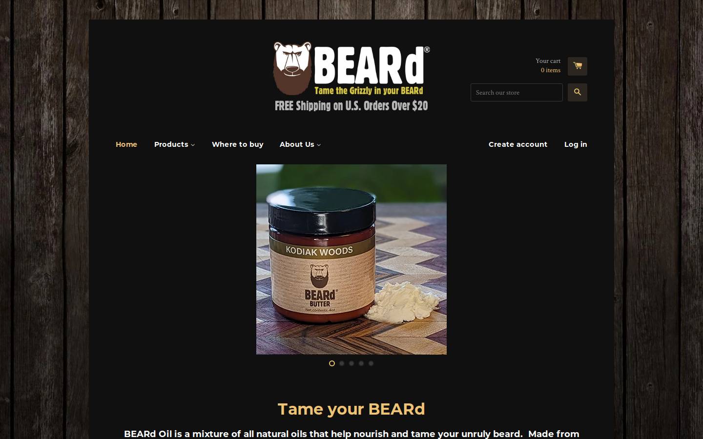 beardoilco.com homepage screenshot