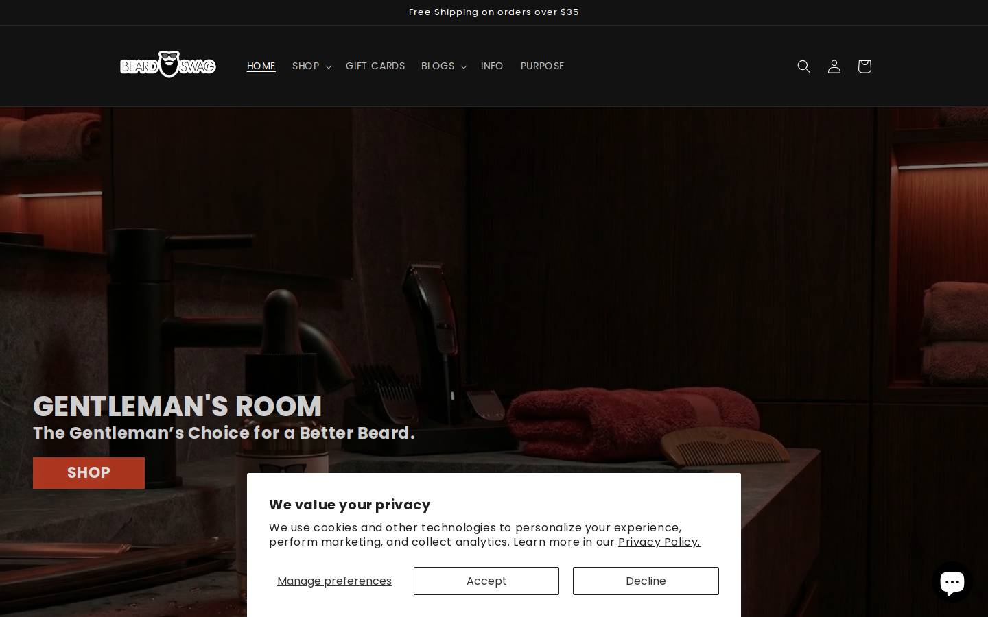 beardswag.com homepage screenshot