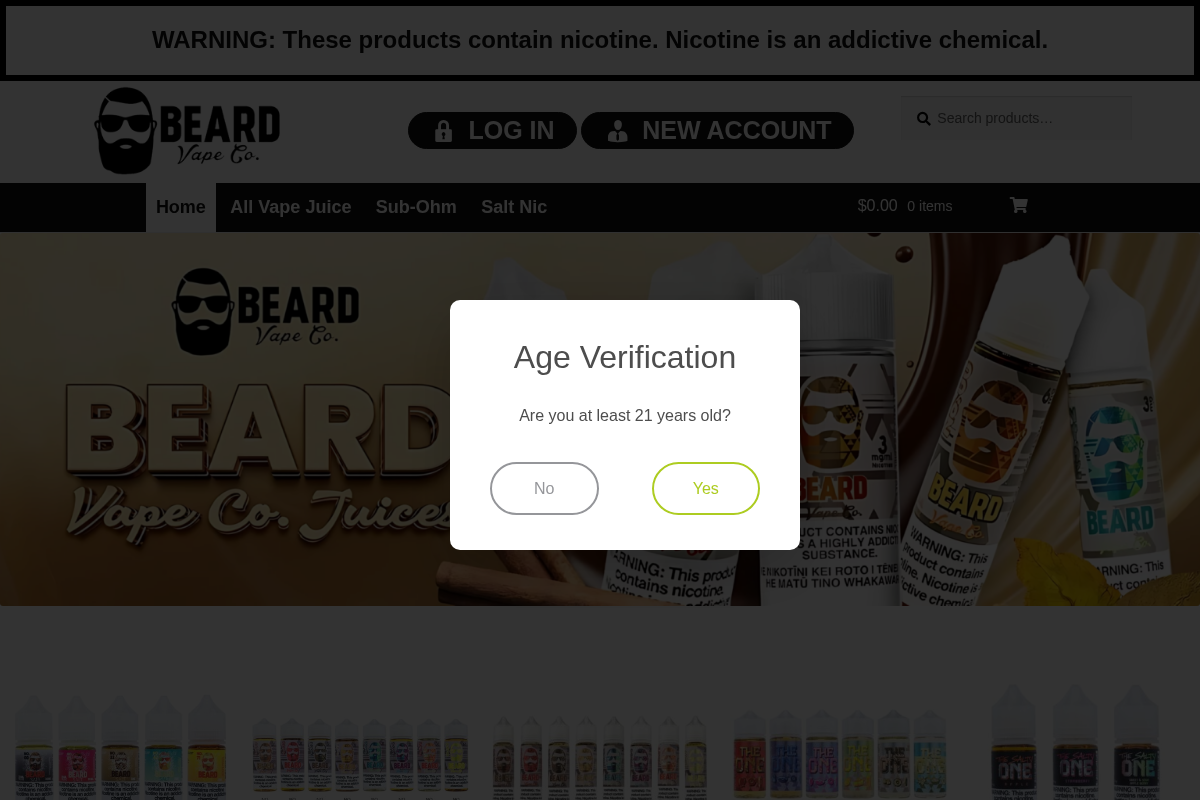 beardvapeco.com homepage screenshot