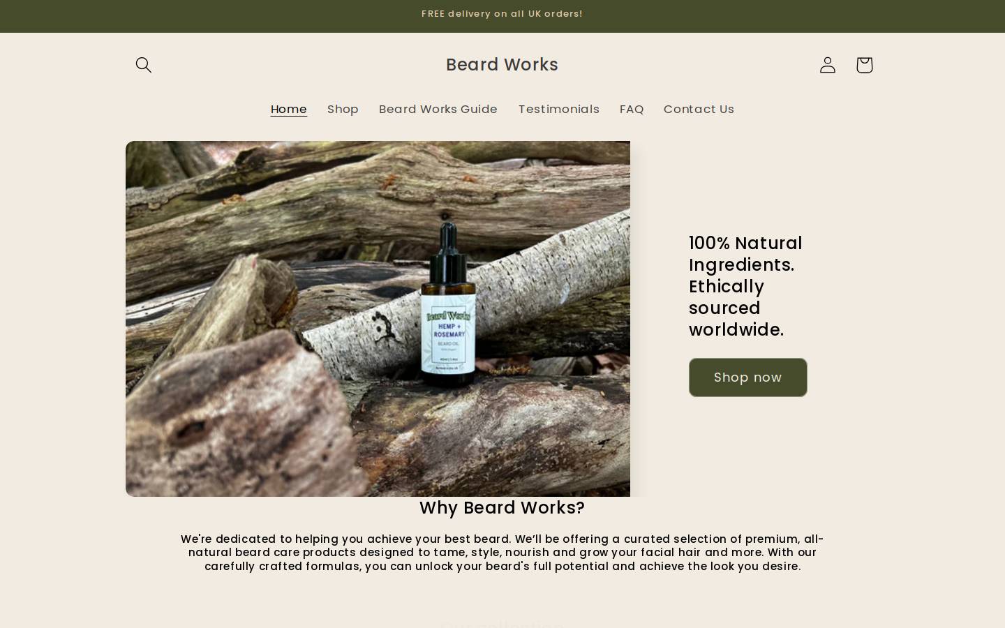 beardworks.co.uk homepage screenshot