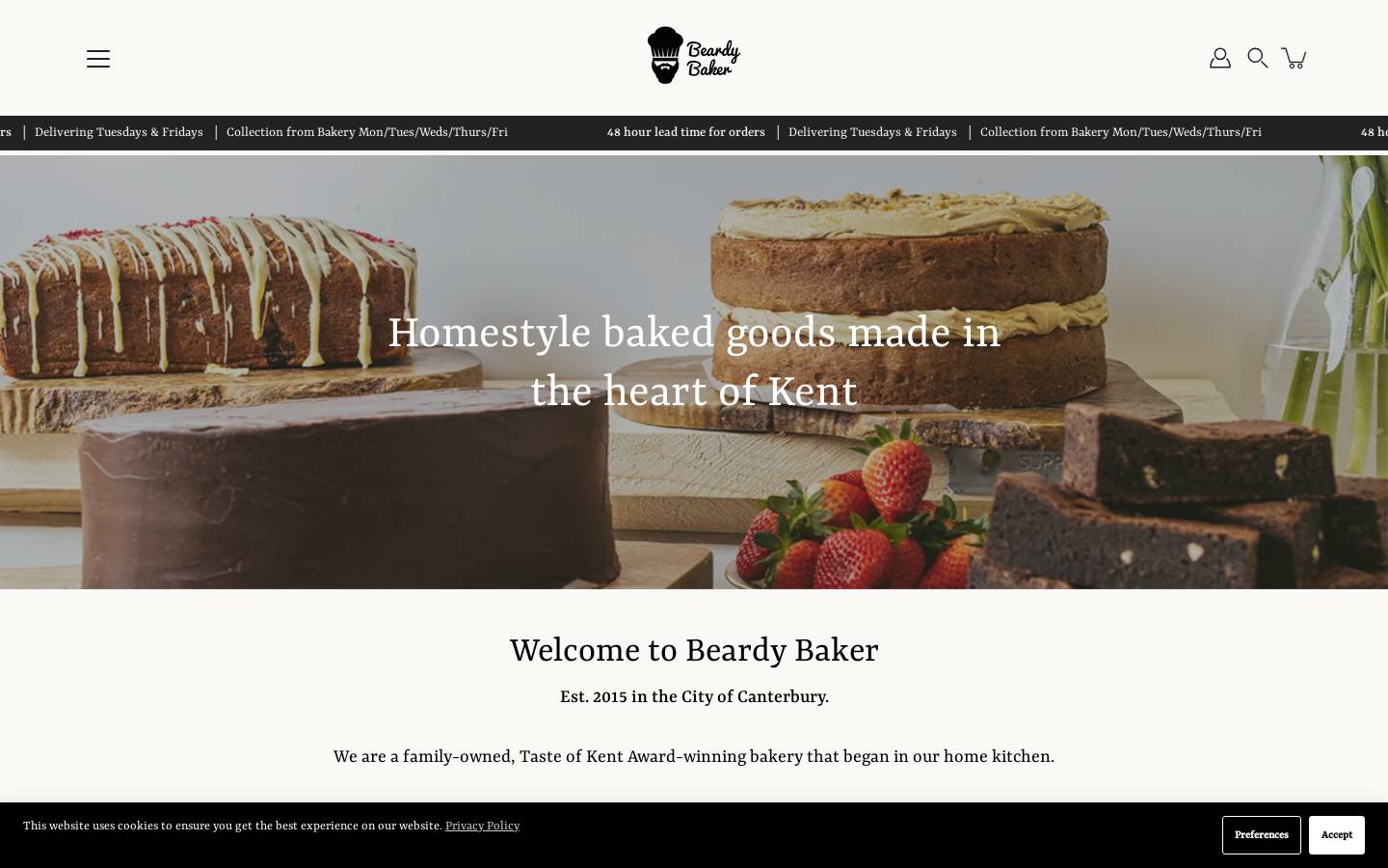 Beardy Baker Ltd homepage screenshot