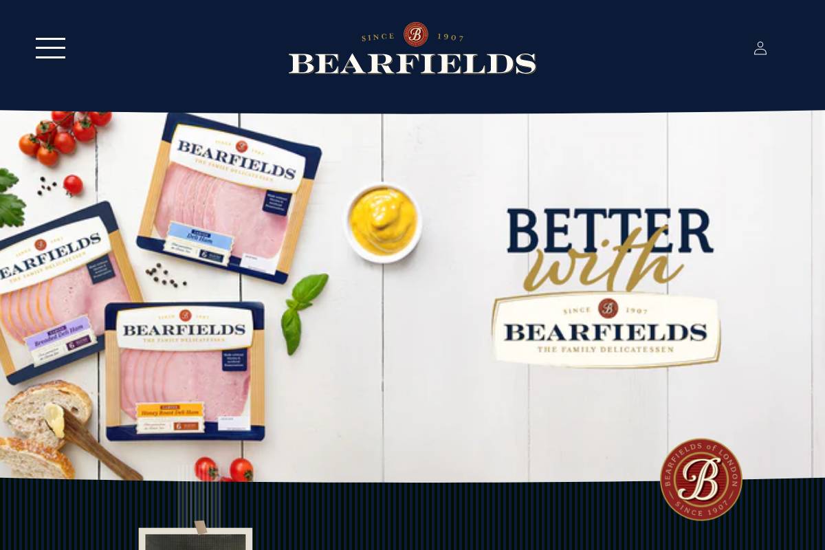 Bearfields of London homepage screenshot