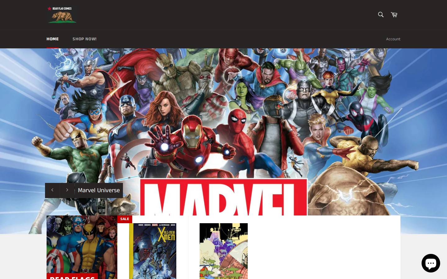 bearflagcomics.com homepage screenshot