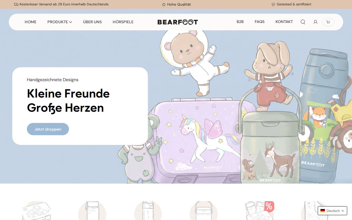 bearfoot-products.com homepage screenshot
