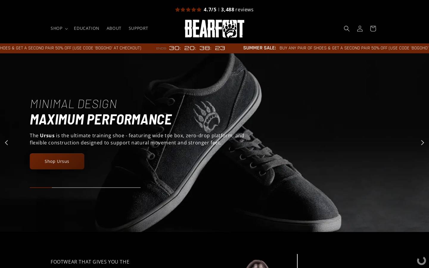 bearfoot.com homepage screenshot