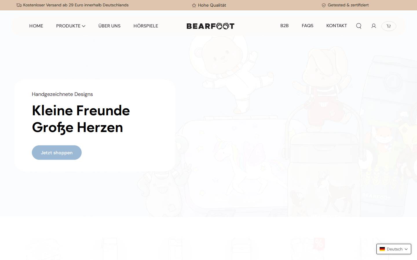 bearfoot.de homepage screenshot