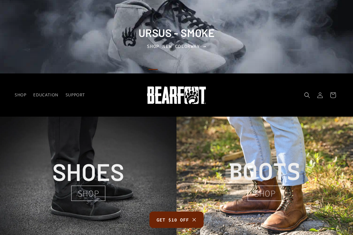Bearfoot homepage screenshot