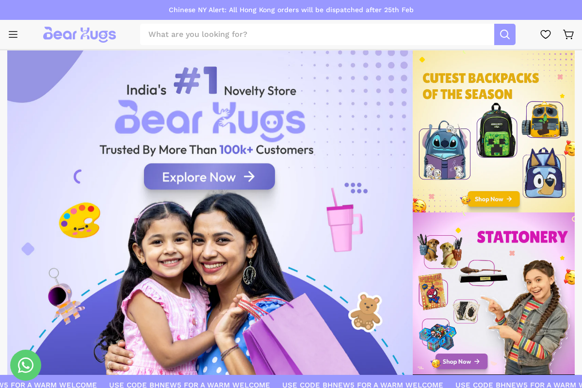 Bearhugs homepage screenshot
