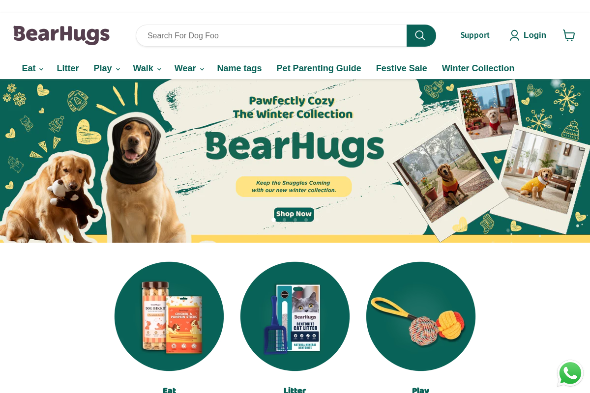BearHugs homepage screenshot