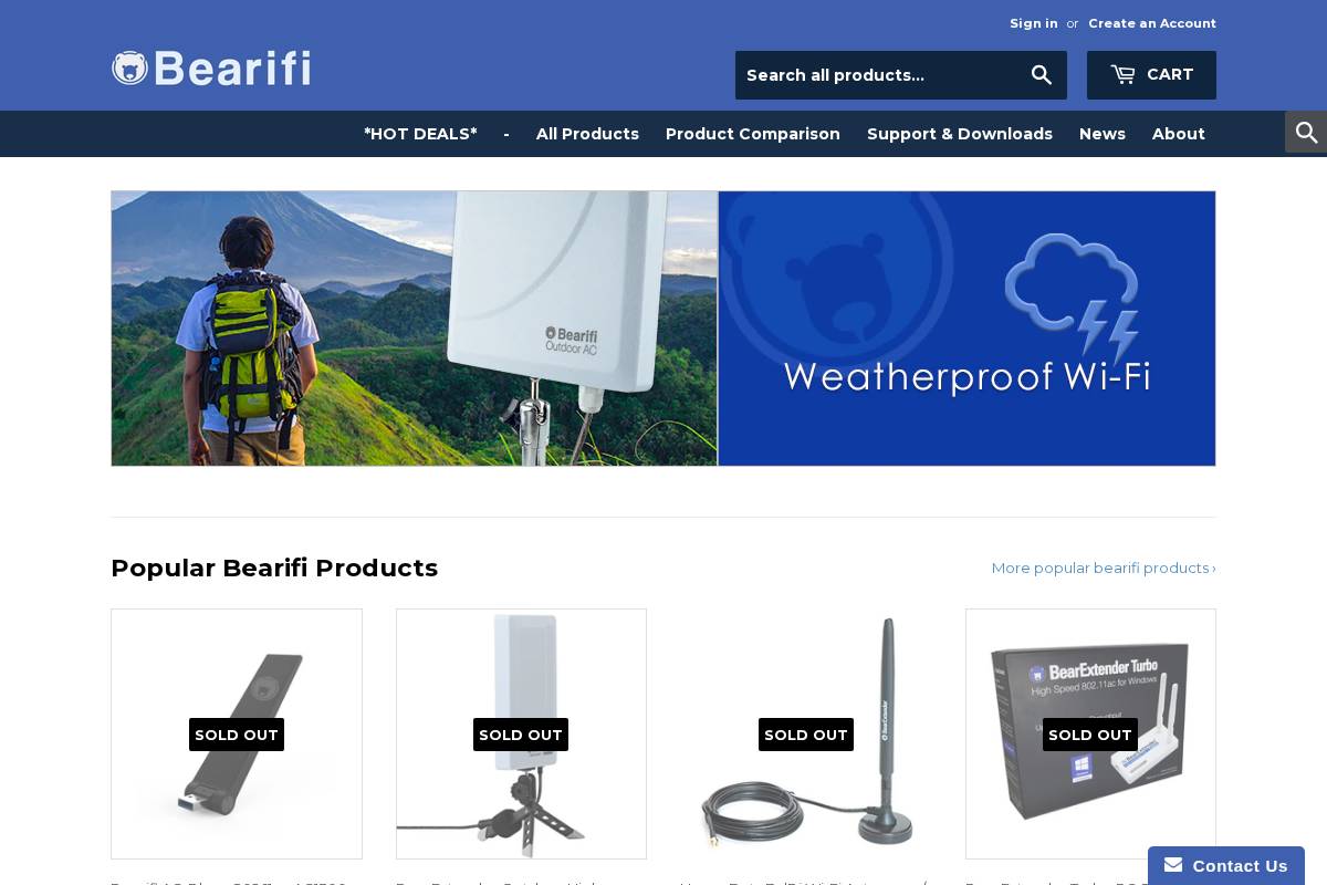 bearifi.com homepage screenshot