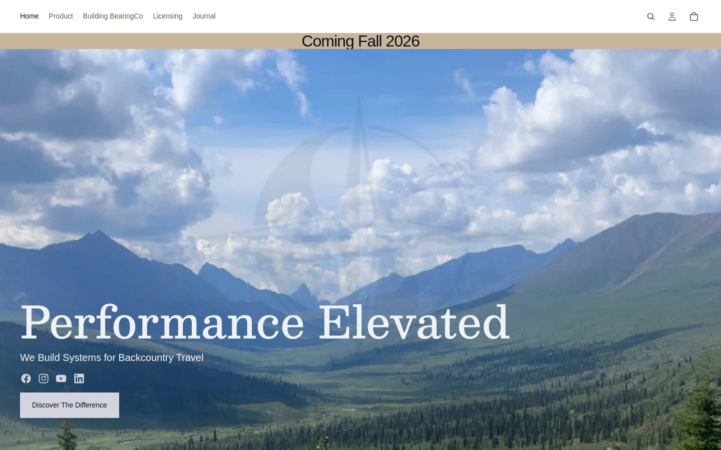 bearingoutdoor.com homepage screenshot