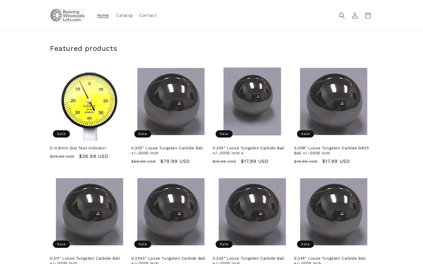 bearingwholesalelots.com homepage screenshot