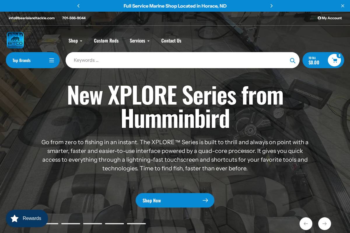 bearislandtackle.com homepage screenshot