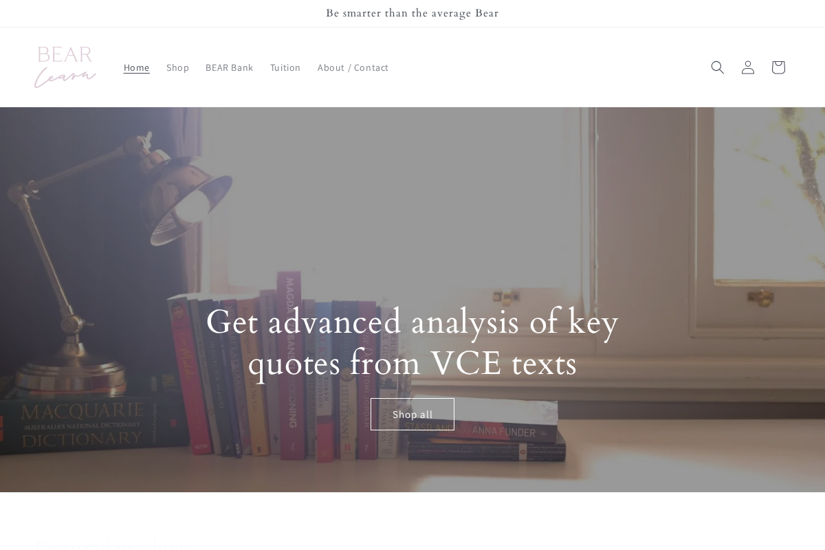 bearlearn.com homepage screenshot